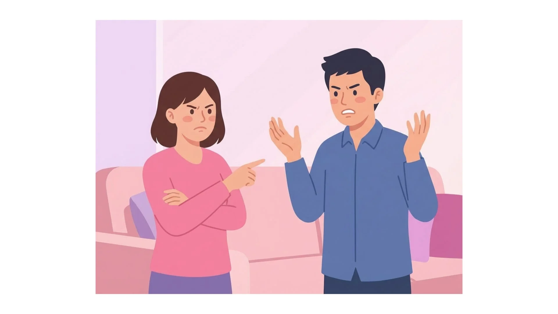 夫婦喧嘩のイラスト