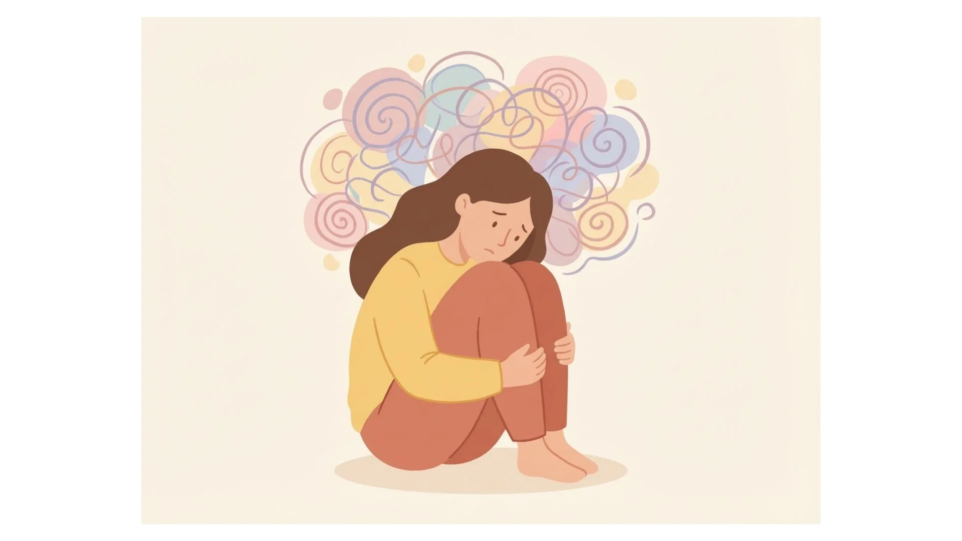 悲しむ女性のイラスト