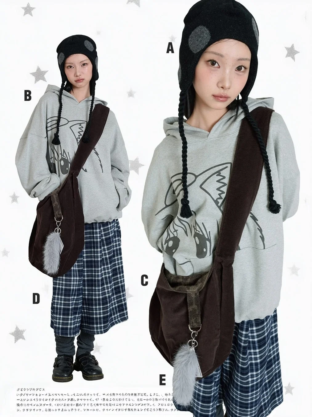 ストリートファッションの女性