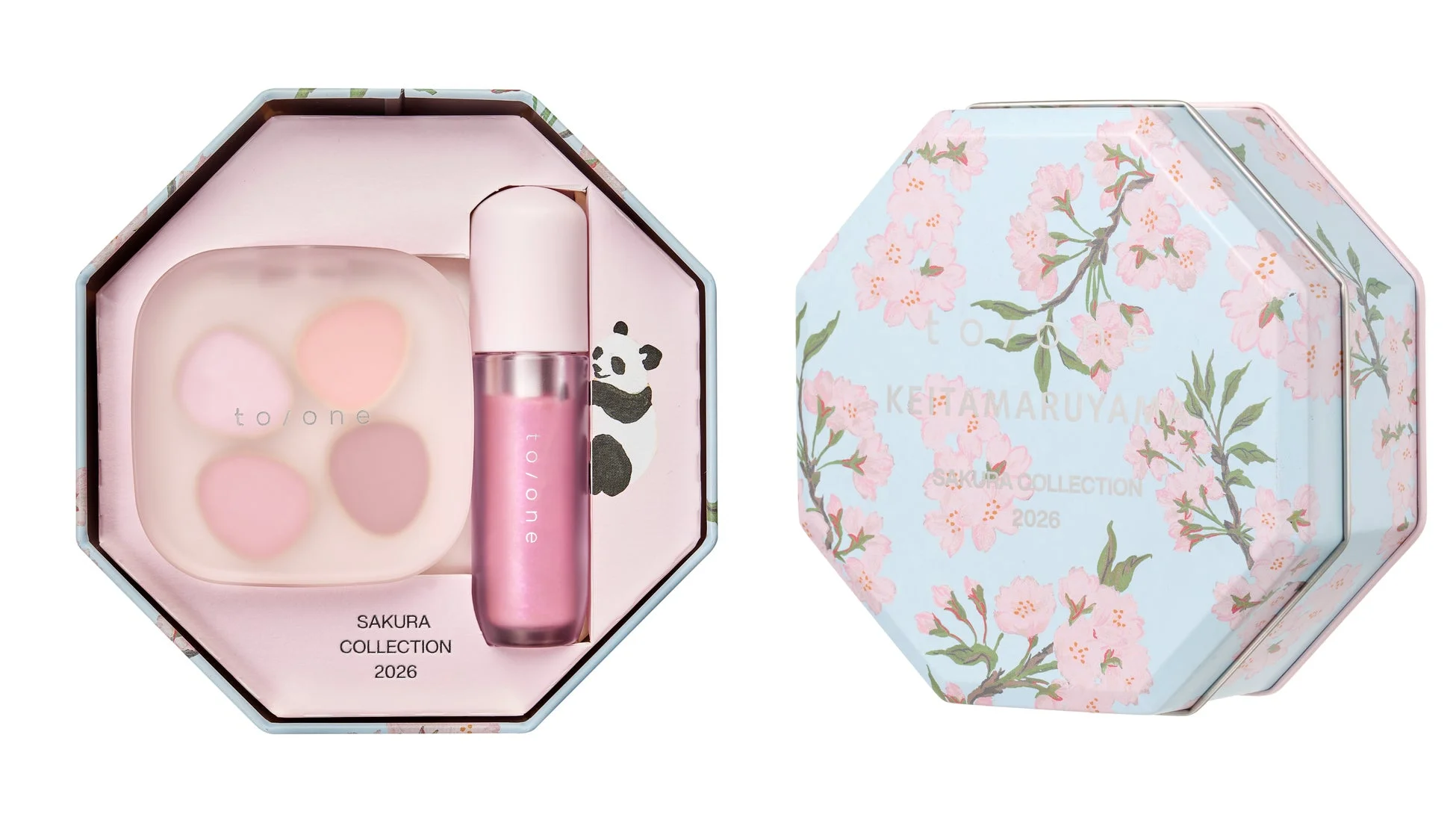 桜とパンダがデザインされた限定コスメセットの画像